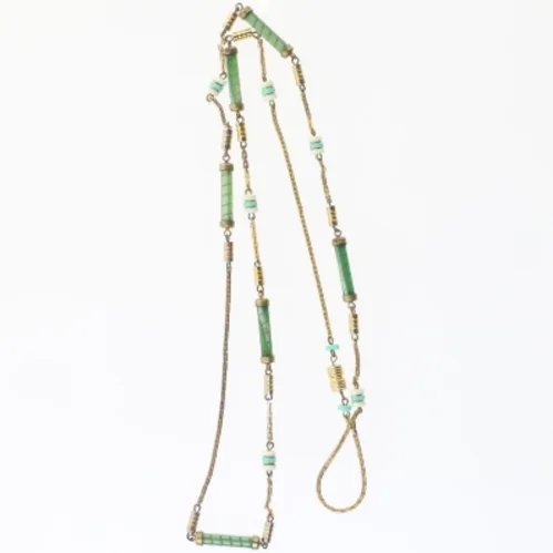 Vintage halskæde med farvede perler (str. 90 cm)