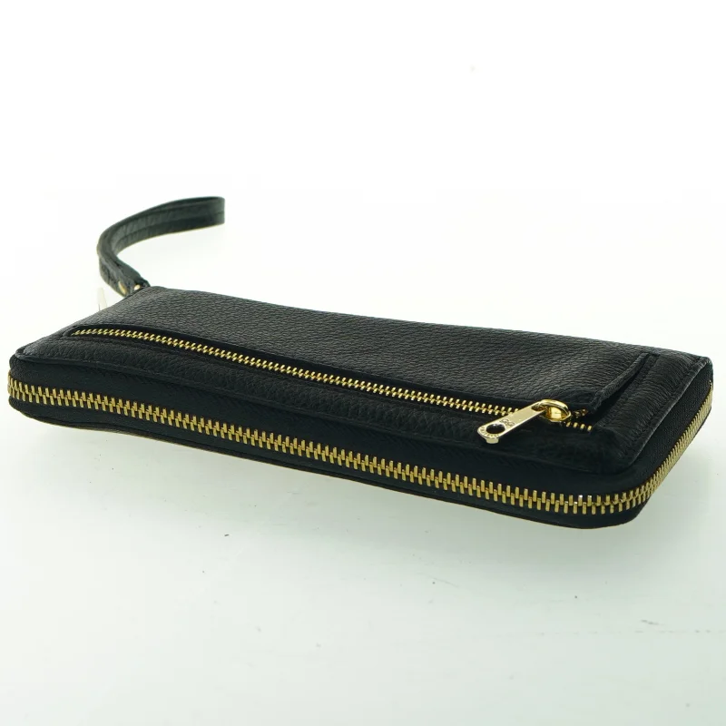 Sort tegnebog med lynlås og håndledsrem fra Gigi Fratelli (str. 19,5x11 cm)