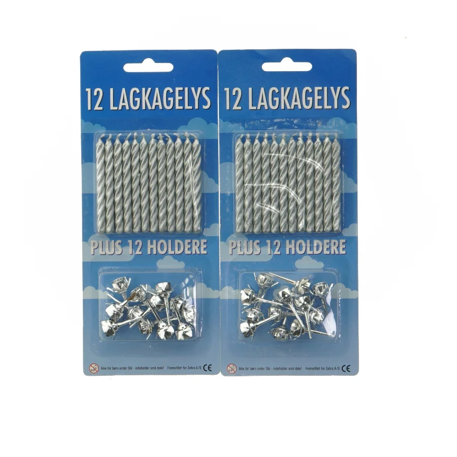Lagkagelys og Holdere (str. 2 pakker er 12 styks i hver)