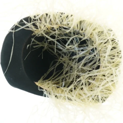 Dekoreret sort hat (str. Ø. 30 cm)