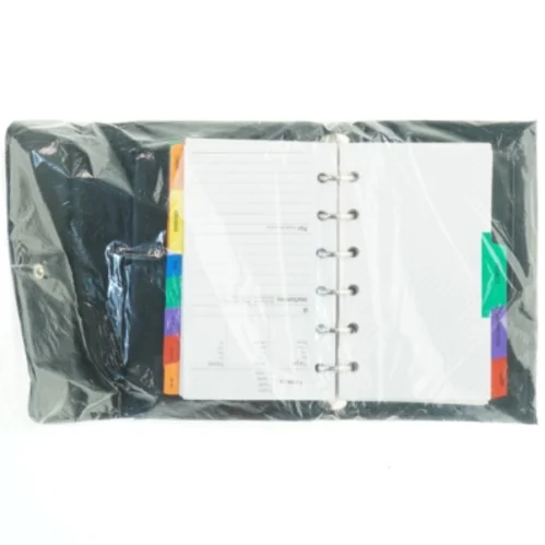 Sort ringbind med inddelingsblade (str. 28 cm)