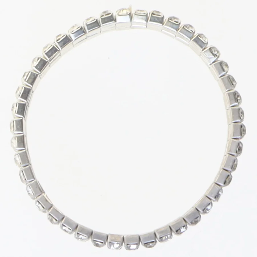 Simili sten besat armbånd (str. Ø. 5,5 cm)