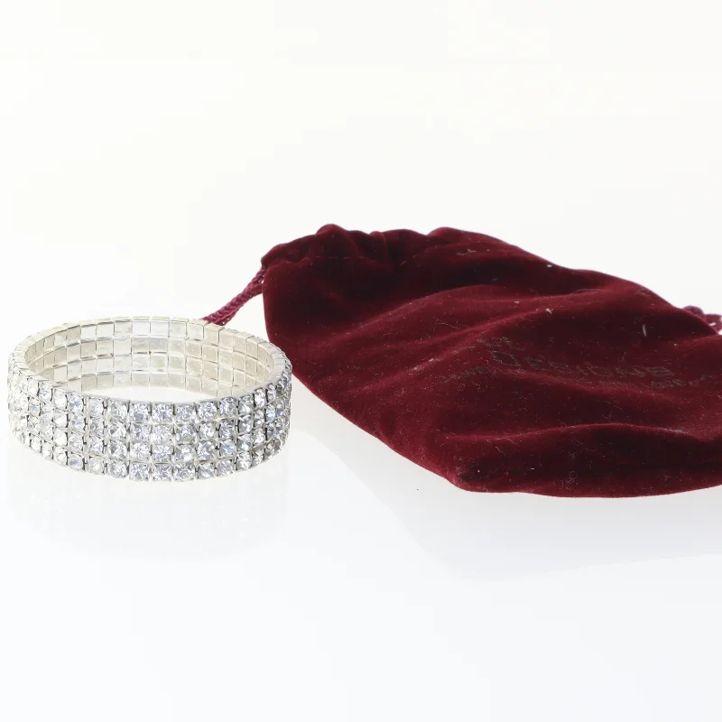 Simili sten besat armbånd (str. Ø. 5,5 cm)