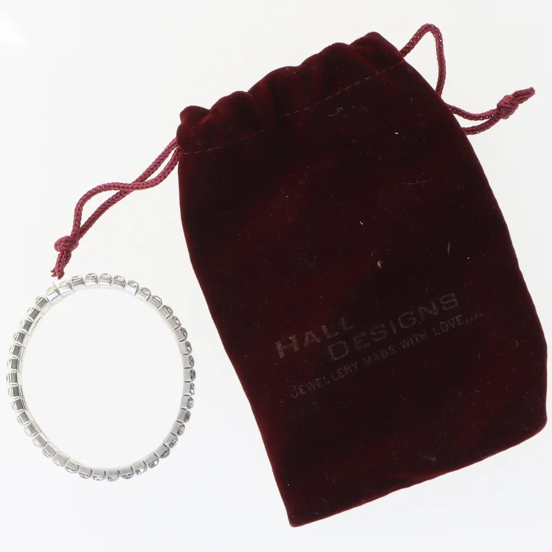 Simili sten besat armbånd (str. Ø. 5,5 cm)