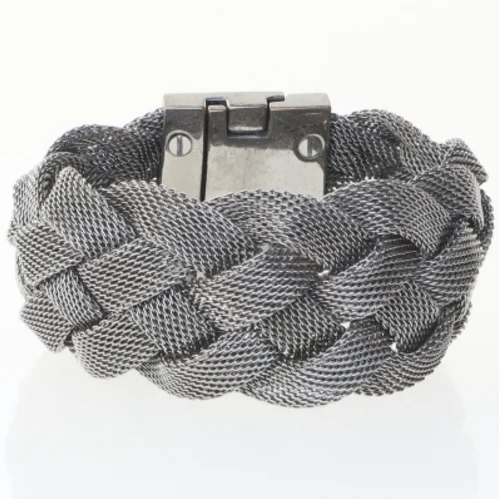 Flettet sølvfarvet armbånd fra Dyrberg Kern (str. 20,5 cm)