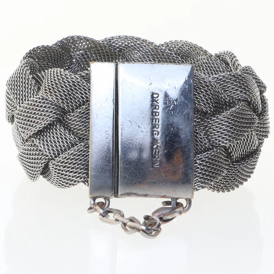 Flettet sølvfarvet armbånd fra Dyrberg Kern (str. 20,5 cm)