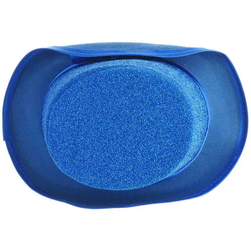 Blåt glitter festhat (str. Ø 30. cm)