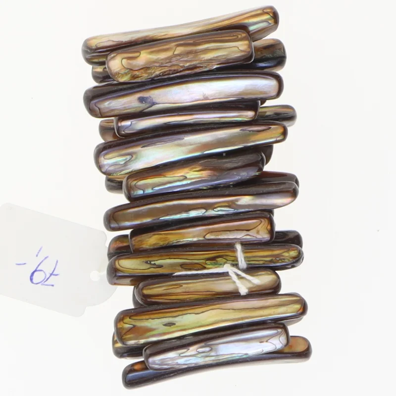 Perlemorsskåret armbånd (str. Ø 6,5 cm)