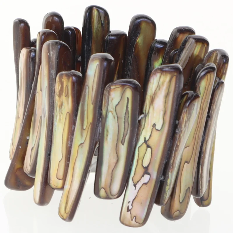 Perlemorsskåret armbånd (str. Ø 6,5 cm)