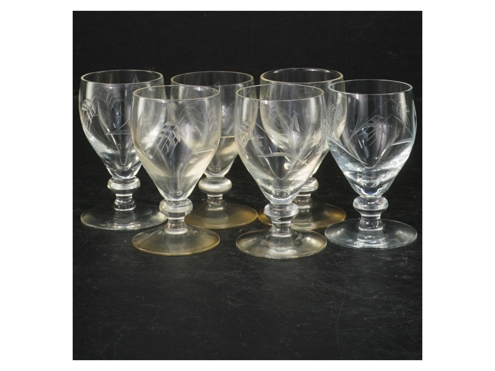 Holmegaard Bygholm portvinsglas (str. 6 styk. ø. 4,5 cm. længde. 8 cm)