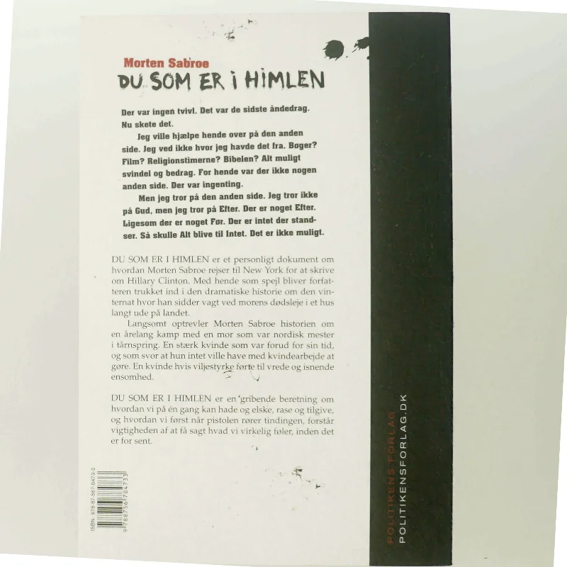 Du som er i himlen af Morten Sabroe, Morten Sabroe (Bog)