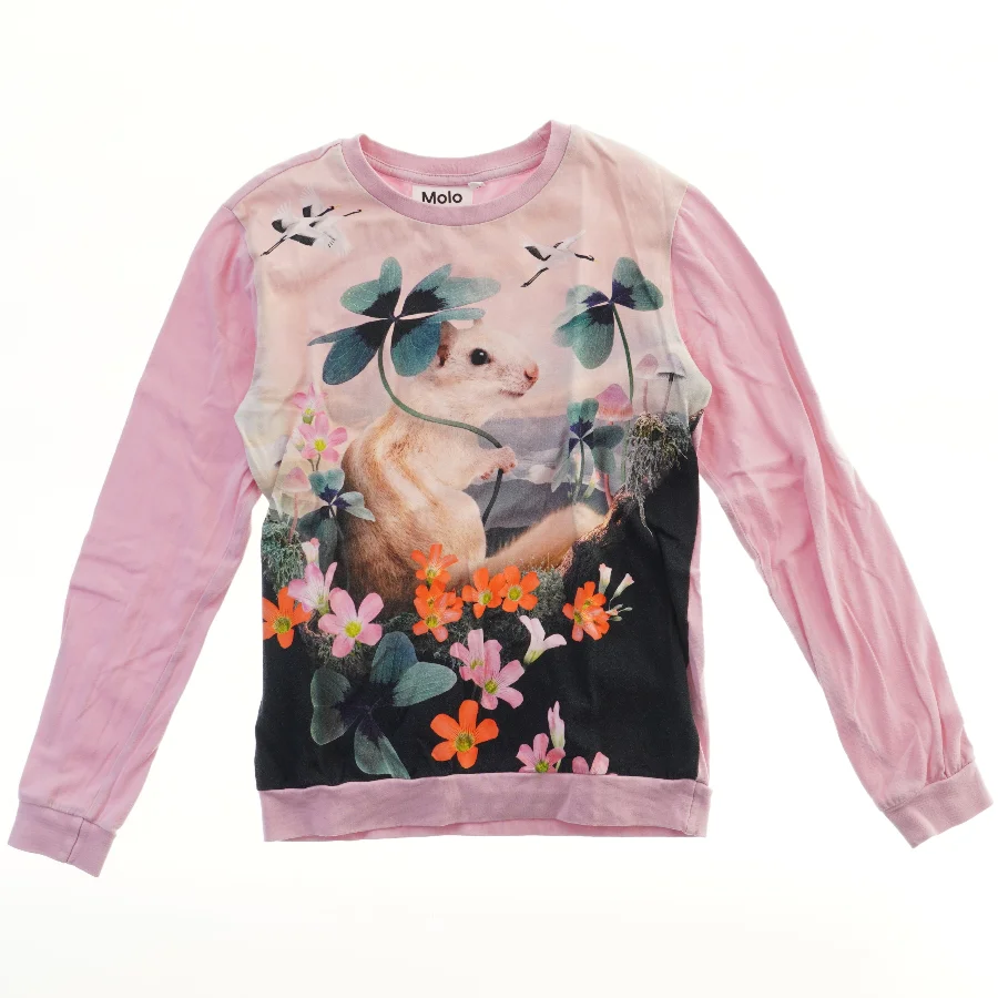 Molo bluse med dyremotiv (str. 140)