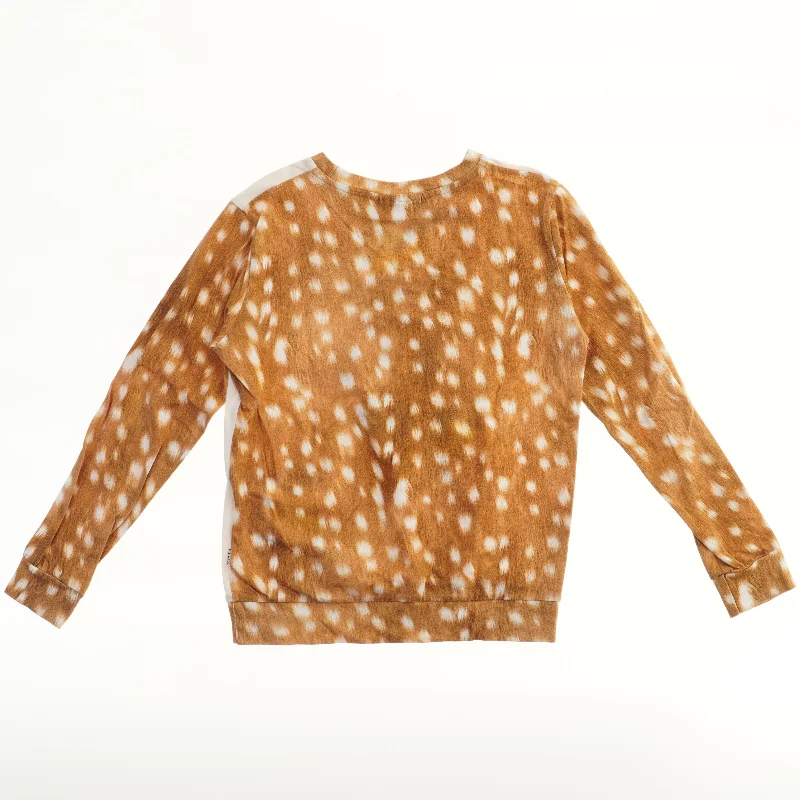 Molo sweatshirt med dådyrpelsprint (str. 140)