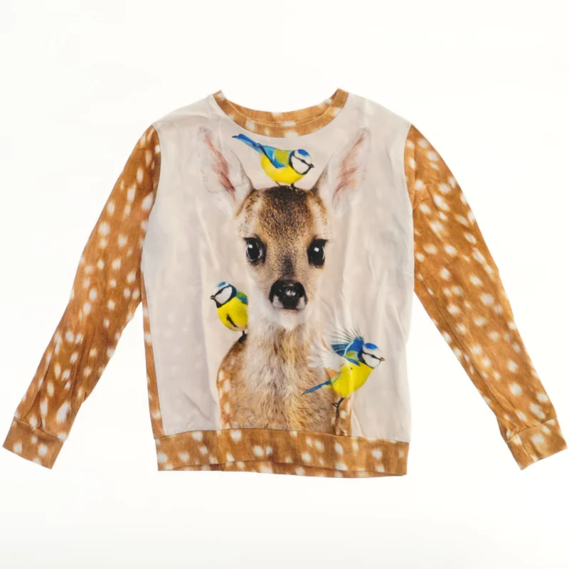 Molo sweatshirt med dådyrpelsprint (str. 140)