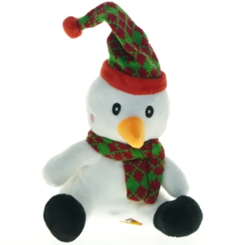 Snemandstøjdyr med hue og halstørklæde (str. 20 x 11 cm)