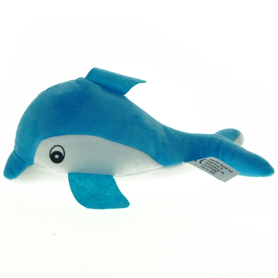 Blå plysdelfin (str. 24 x 10 cm)