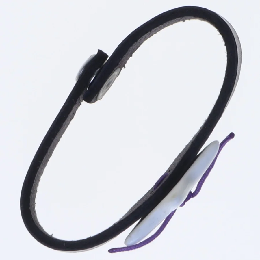 Louise Kragh læderarmbån med porcelænsstjerne fra Louise Kragh (str. Ø 5 cm)