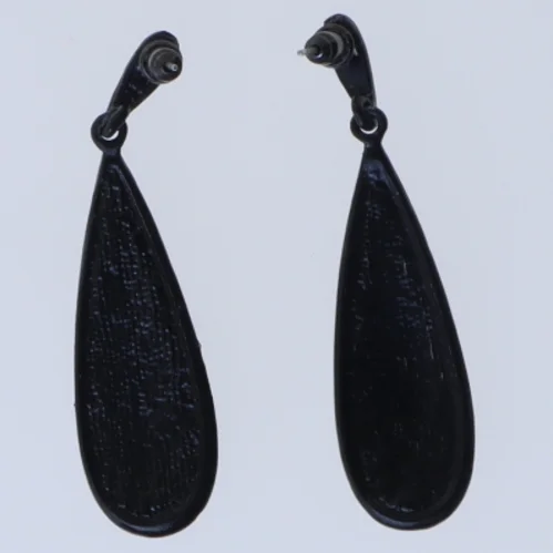 Sort øreringe, dråbeformet design (str. 55 mm)