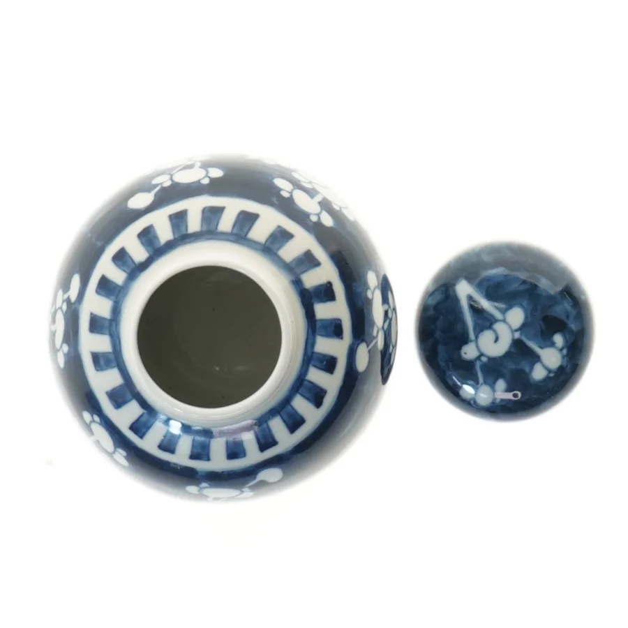 Gammel kinesisk ingefærkrukke med låg (højde 11,5 cm)