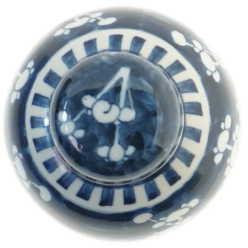 Gammel kinesisk ingefærkrukke med låg (højde 11,5 cm)