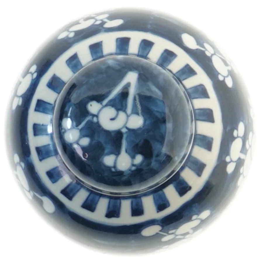 Gammel kinesisk ingefærkrukke med låg (højde 11,5 cm)