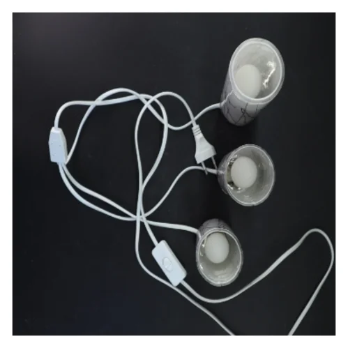 Sæt af tre lamper fra Herstal i glas