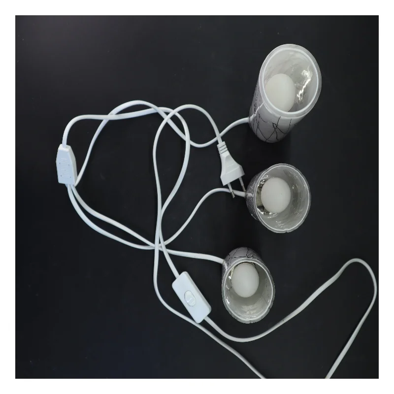 Sæt af tre lamper fra Herstal i glas