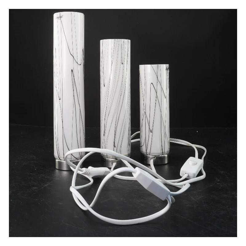 Sæt af tre lamper fra Herstal i glas