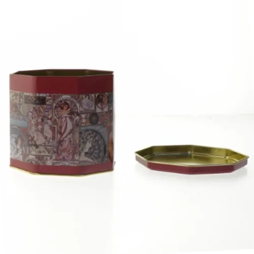 Dekorativ metaldåse (str. 11x12,5 cm)