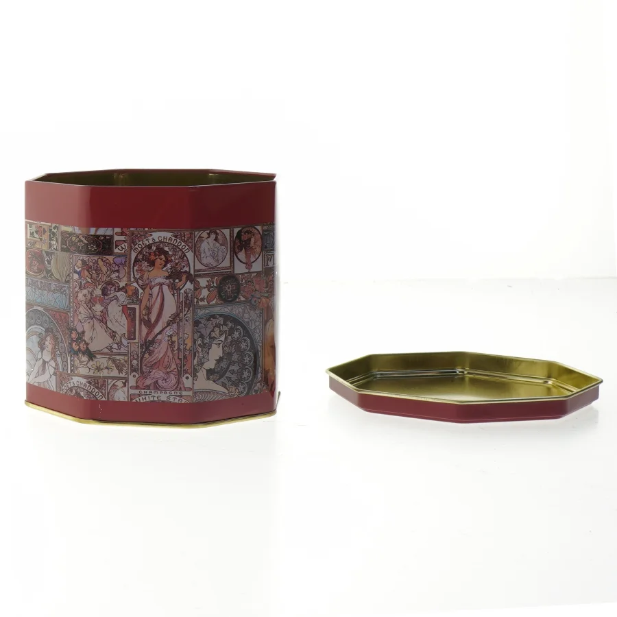 Dekorativ metaldåse (str. 11x12,5 cm)