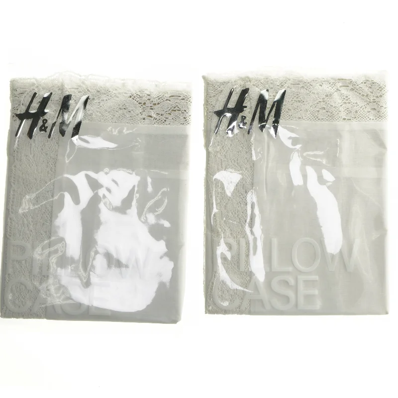 2 x Pudebetræk m. blondekant, 50x60 cm fra H&M (str. 50x60 cm)