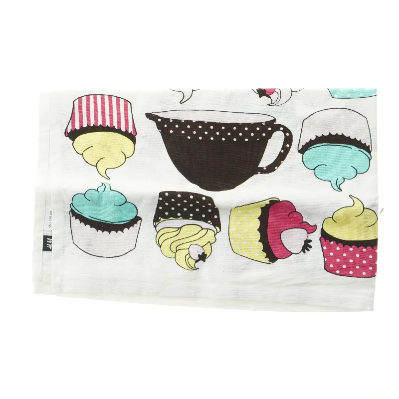 Dekorativt viskestykke med cupcake design fra H&M (str. Ø 45x100 cm)