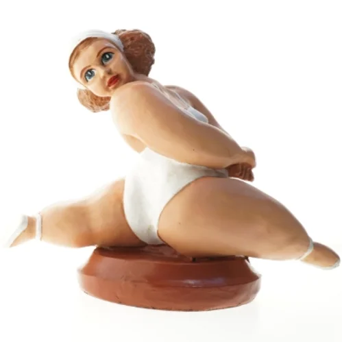 Resinfigur af kvinde i yogastilling (str. 32 cm)
