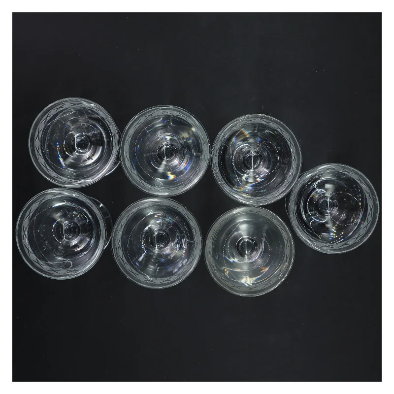 Sæt af 8 krystalglas fra Holmegaard, Ejby (str. Ø 7x12 cm)