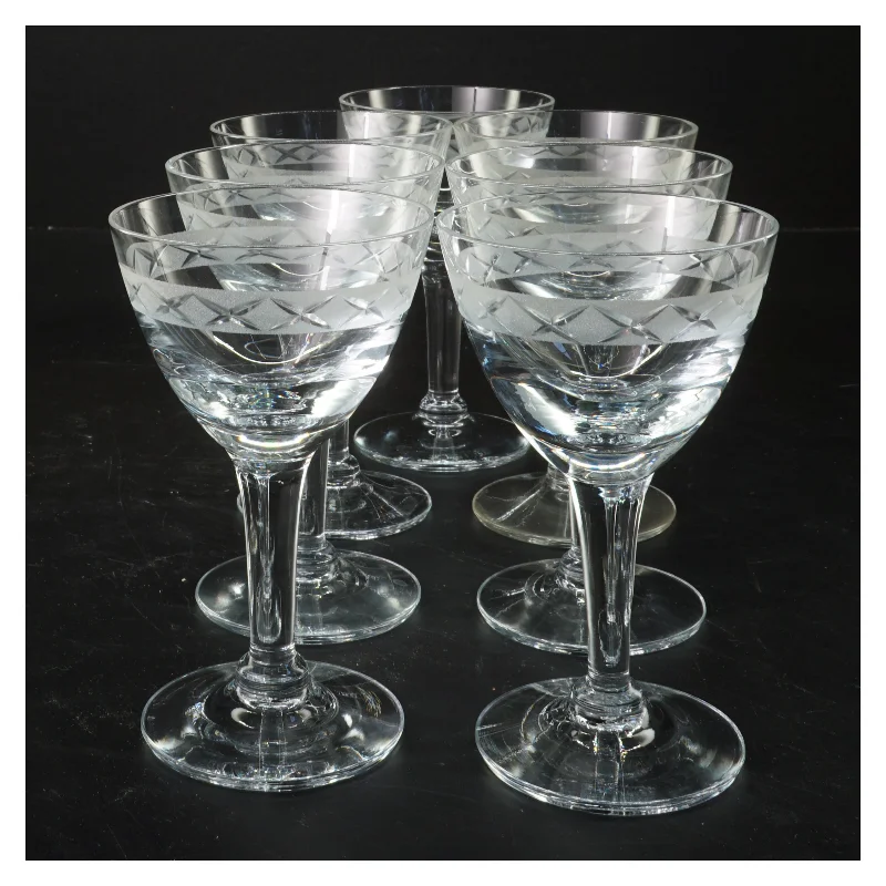 Sæt af 8 krystalglas fra Holmegaard, Ejby (str. Ø 7x12 cm)