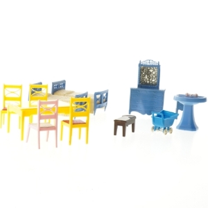 Miniature møbelsæt til dukkehus