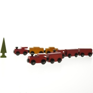 Træ legetøjstog med træer (str. 8 cm)
