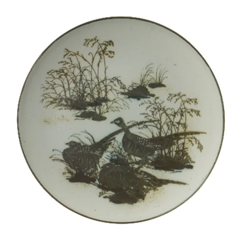 Dekorativ skål med fuglemotiv fra Royal Copenhagen (str. Ø 25,5 cm)