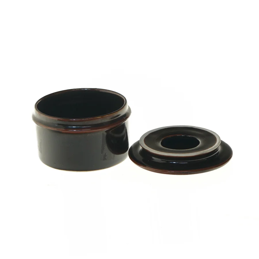 Opbevaringskrukke med låg fra B&G (str. Ø 11x7 cm)