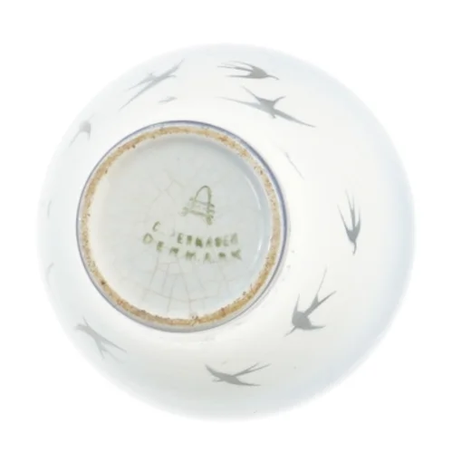 Blå vase med fuglemotiv. IRMA (str. 16 cm) fra Aluminia