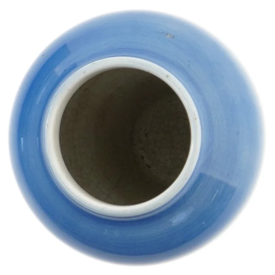 Blå vase med fuglemotiv. IRMA (str. 16 cm) fra Aluminia