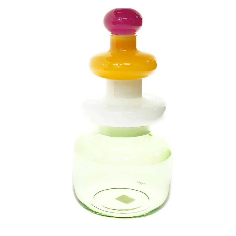 Glasvase med farvet design fra Ponpon (str. 33 cm)