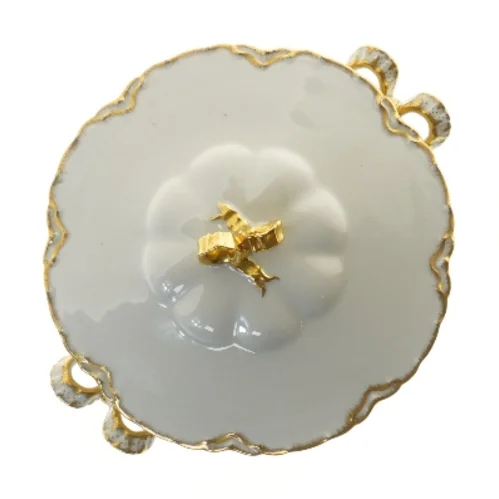 porcelæns skål med låg fra Haviland (str. Ø 21x8 cm)