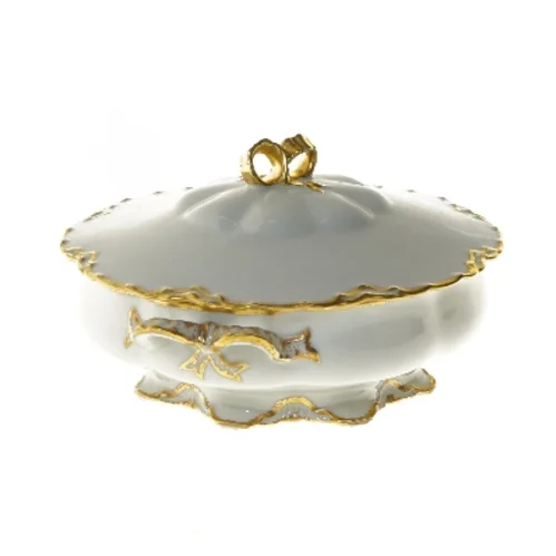 porcelæns skål med låg fra Haviland (str. Ø 21x8 cm)