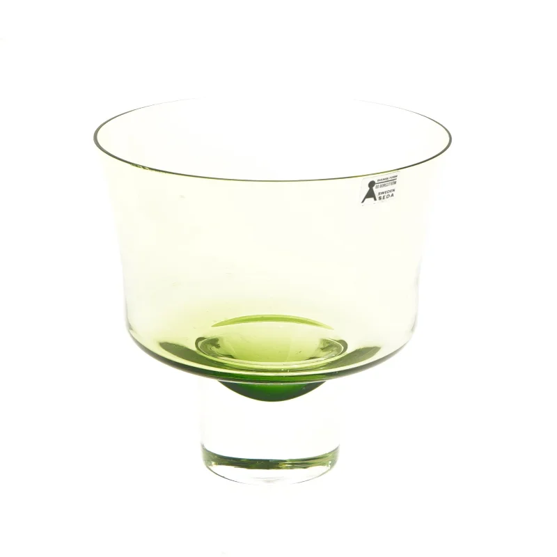 Glas vase på fod fra Sweden Seda (str. Ø 15x15 cm)