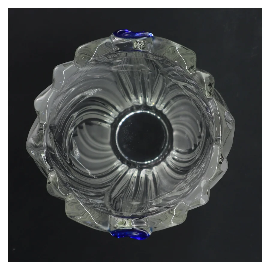 Glasvase med mønster (str. Ø 14 cm længde 21 cm)