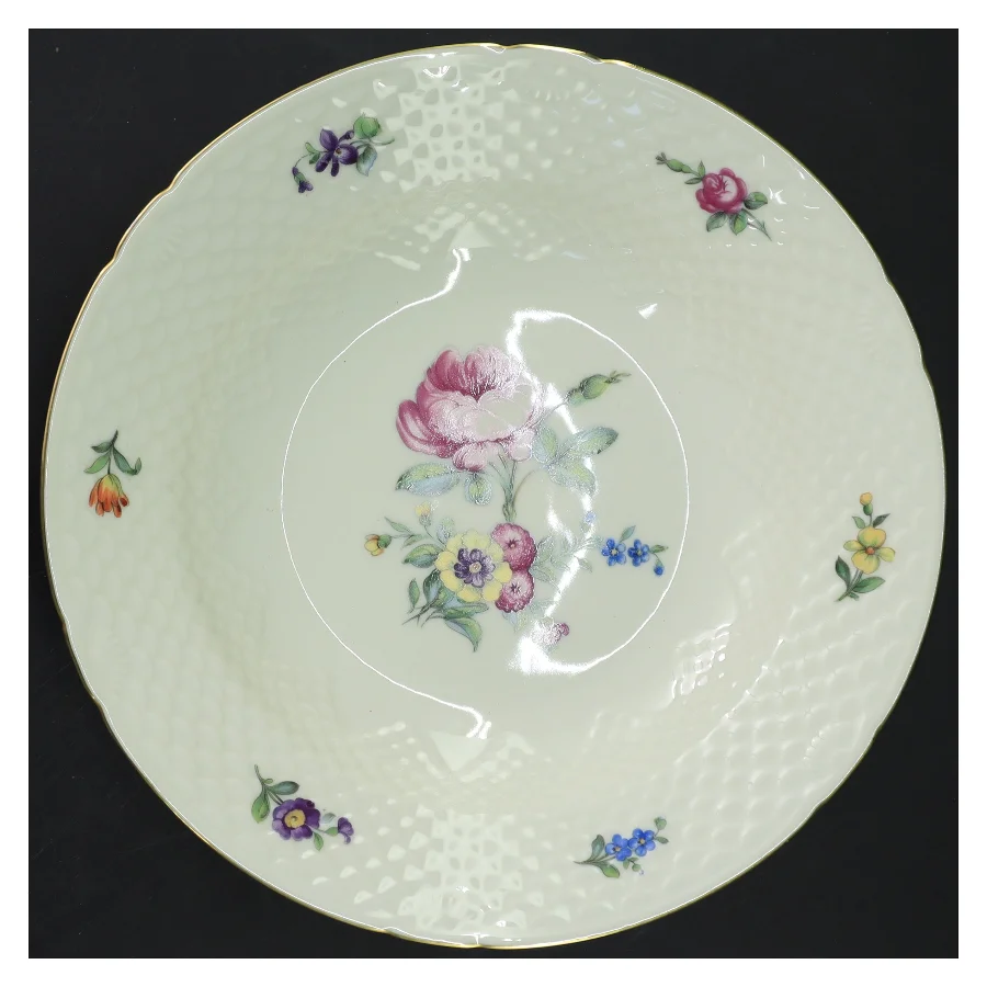 B&G Saksisk blomst dyb tallerken (str. 24,5x4 cm)