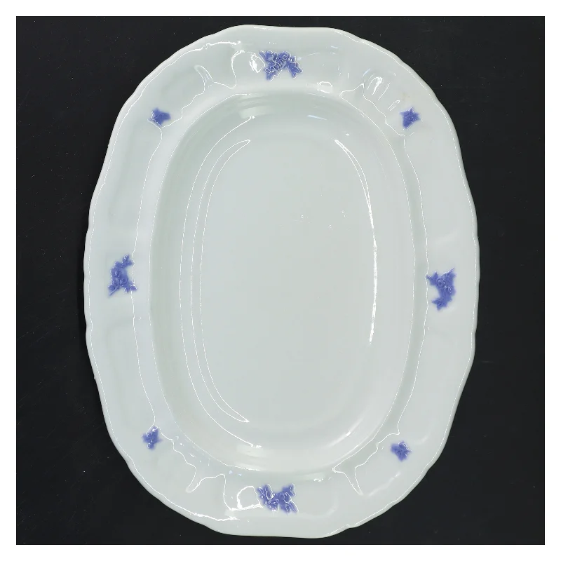 Gustavberg Blå Blom fad (str. Ø 26,5x20 cm)