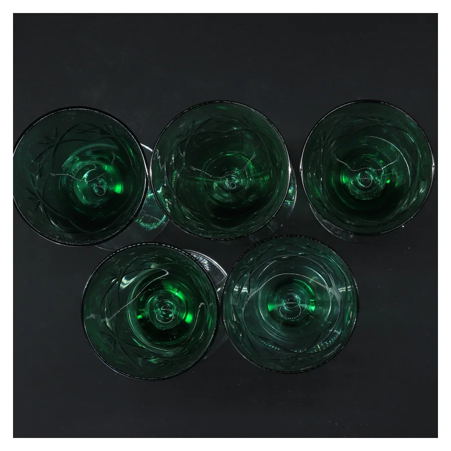 Grønne Ulla vinglas, 5 stk (str. 5 stk Ø 6,5 cm længde 15 cm)