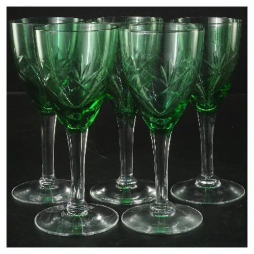 Grønne Ulla vinglas, 5 stk (str. 5 stk Ø 6,5 cm længde 15 cm)